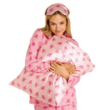 Happy Monkey Print Satin Pillowcase and Eye Mask Set in Gift Bag