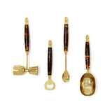 4 Pc Tortoise Print Bar Set with Stand