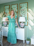 Grace Maxi- Mist Green Stripe