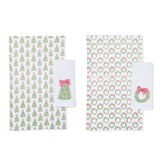 Bow-tiful Set of 2 Dish Towels with Satin Bow Accent