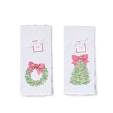 Bow-tiful Set of 2 Dish Towels with Satin Bow Accent