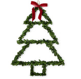 Preserved Natural Boxwood Leaves Hand-Crafted Tree with Red Velvet Bow