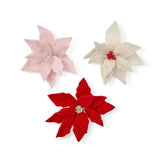 Flower Power Poinsettia Clip On Ornament