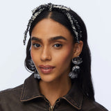 Jet Tweed Bardot Ribbon Slim Headband