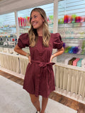 Wine Paula Dress