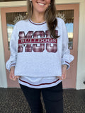 Grey Plaid MSU Bulldogs Sweatshirt