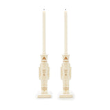 Nutcracker Taper Candle Holder with Hand-Painted Gold Accent - Porcelain