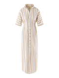 Georgia Dress- Sand Stripe