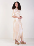 Georgia Dress- Sand Stripe