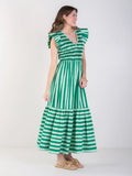 Grace Maxi- Mist Green Stripe