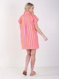 Luna Dress- Coral Pink Stripe