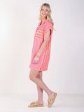 Luna Dress- Coral Pink Stripe