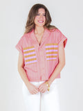 Luna Top- Coral Pink Stripe