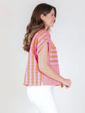 Luna Top- Coral Pink Stripe