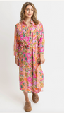 Toucan Scarf Pocket Shirt Dress