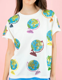 White Globe Tee