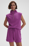 Striking Purple Magnolia Half Zip Tank