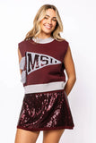 Mississippi  State Pennant Sweater Tank