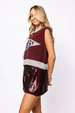 Mississippi  State Pennant Sweater Tank