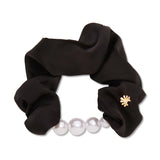 Jet Pearl Silk Scrunchie