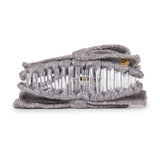 Slate Gray Cable Knit Bow Claw Clip