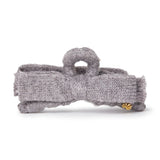 Slate Gray Cable Knit Bow Claw Clip
