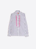 Navy Embroidered Stripe Shirt