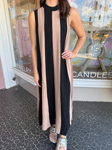 Sleeveless Colorblock Maxi Dress