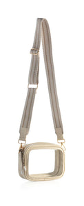 SHIRALEAH SPECTATOR CLEAR CROSS-BODY, IVORY