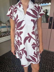 Big Maroon Vine Nancy Dress