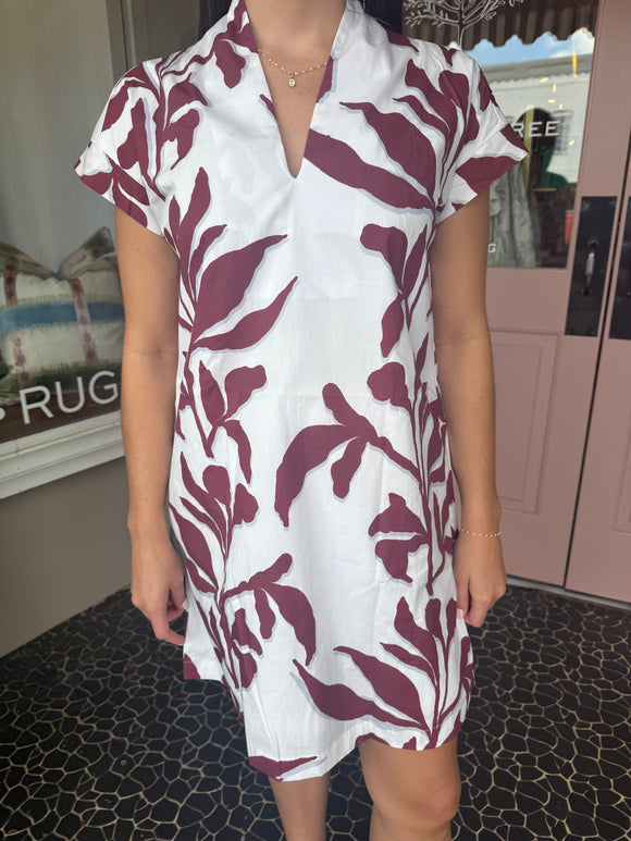 Big Maroon Vine Nancy Dress