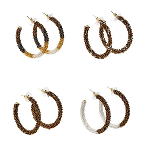 Jezebel Beaded Hoop Earrings