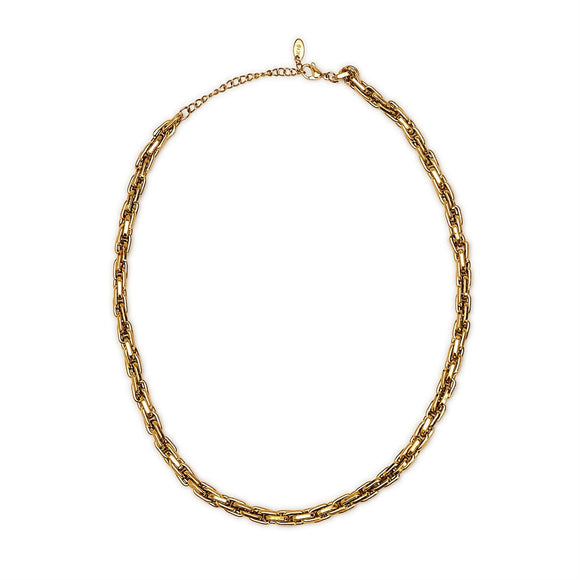 Gold Rush Oval Chain Link Necklace - Stainless Steel