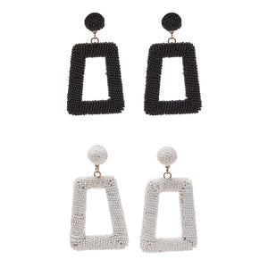 Hand Beaded Oversized Statement Earring