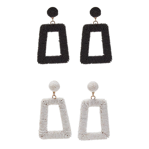 Hand Beaded Oversized Statement Earring