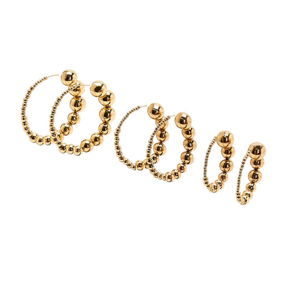 GOLD BALL HOOP EARRING