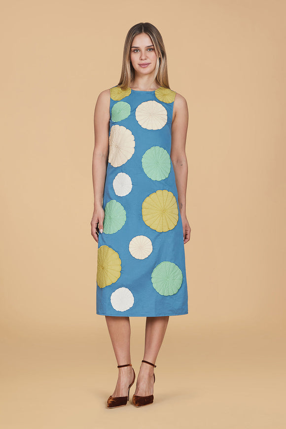 Mosaic Embroidery Waller Dress