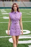 Contrast Stitch Utility Mini Dress : MAROON / M