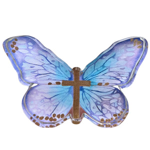 Blue Cross Butterfly Acrylic Shelfie- Full Size