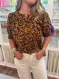Short Sleeve Leopard Print Top