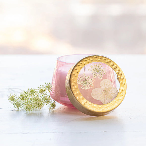 Watercolor Pressed Floral Candle / Luna Flower