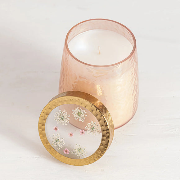 Watercolor Pressed Candle / Rose & Oud
