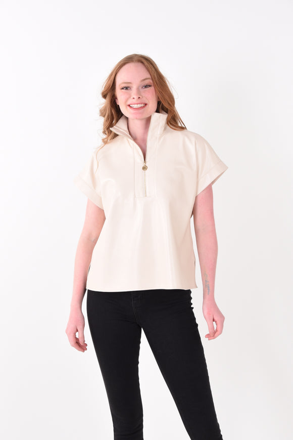 Poppy Pullover - Sandshell Vegan Leather