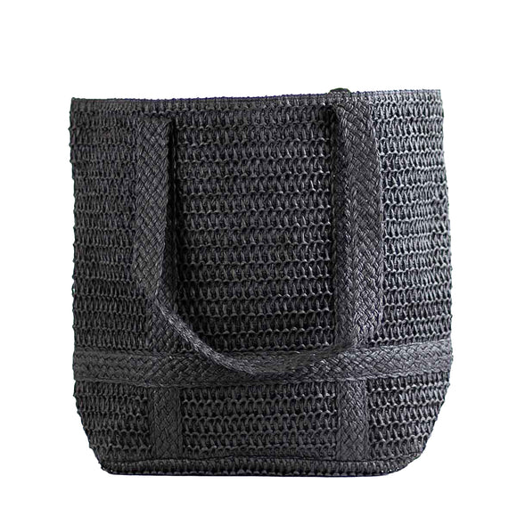 Andros Straw Tote Black 19.5x15x5