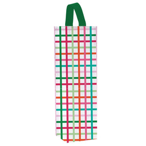 Wine Bag Festive Plaid