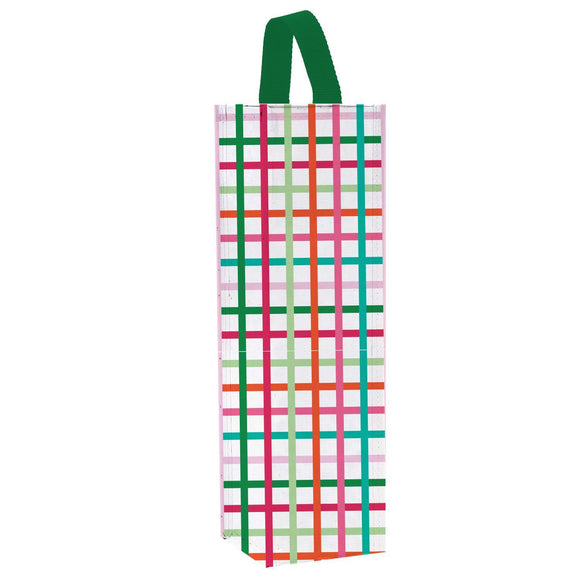 Wine Bag Festive Plaid