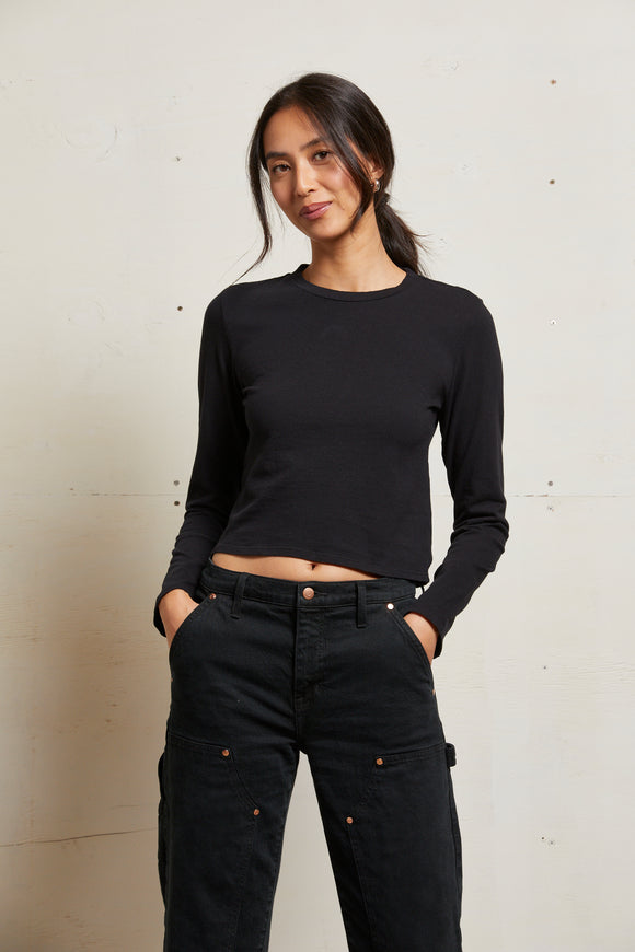 Jamie Recycled Cotton Long Sleeve True Black