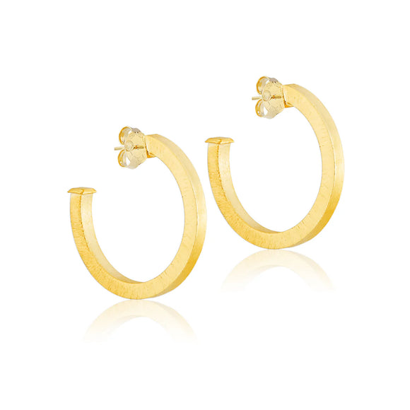 Taranto Hoops - Brushed 18K Gold Plated