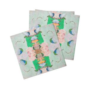 Monet's Garden Green Cocktail Napkins