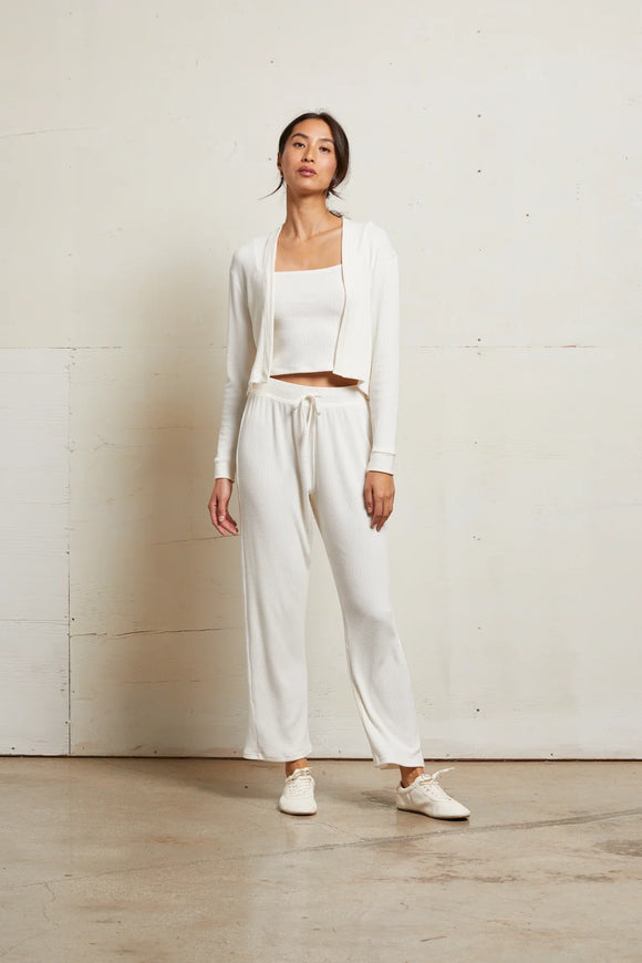 Remi- 2x1 Sweater Rib Drawstring Pant Sugar